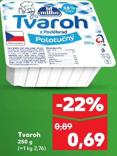 Milko tvaroh polotučný