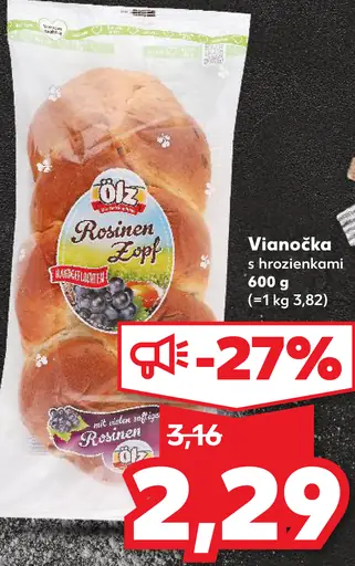 Ölz Vianočka s hrozienkami