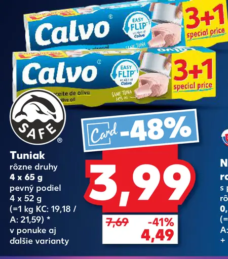 Calvo Tuniak rôzne druhy