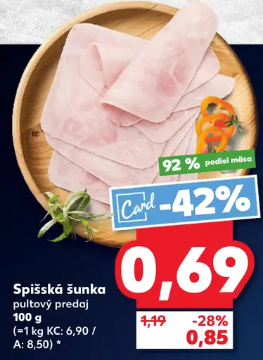 Spišská šunka pultový predaj