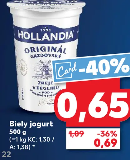 Hollandia Gazdovský biely jogurt