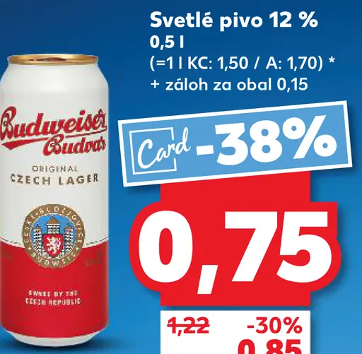 Budweiser Budvar svetlé pivo plechovka