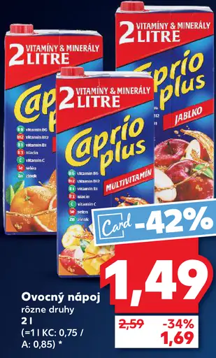 Caprio Plus ovocný nápoj