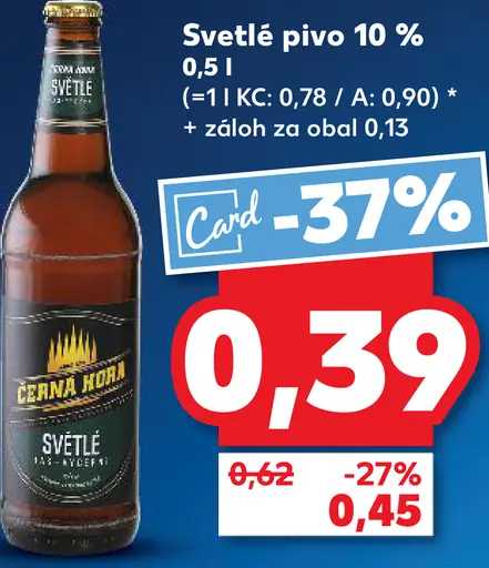 Černá Hora Svetlé pivo plechovka
