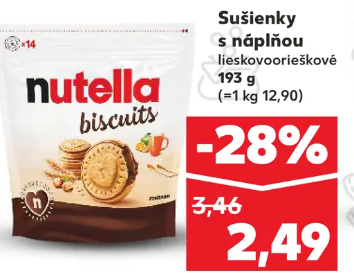 Nutella Sušienky s náplňou lieskooříškové