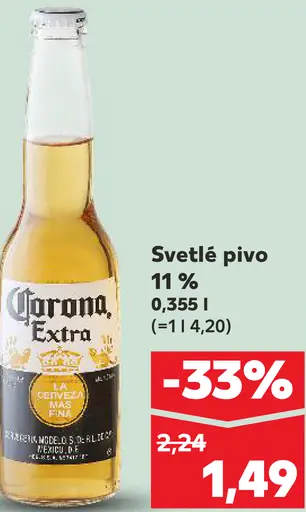 Corona Extra svetlé pivo
