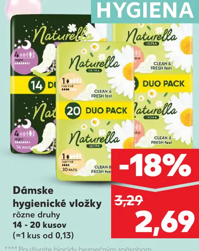 Naturella dámske hygienické vložky