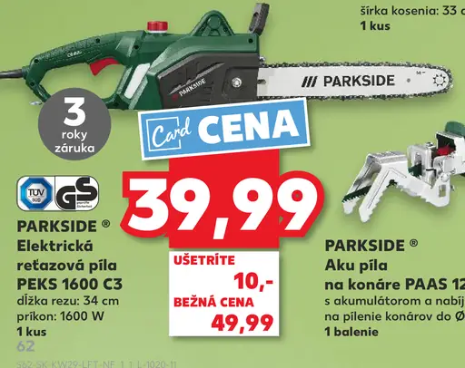 PARKSIDE Elektrická reťazová píla PEKS 1600 C3