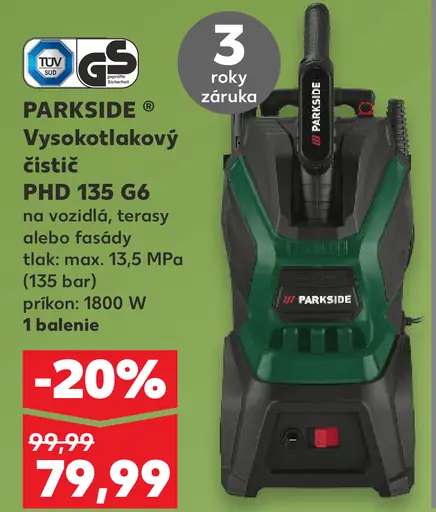 Parkside Vysokotlakový čistič PHD 135 G6