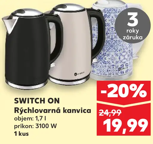 Switch On Rýchlovarná kanvica