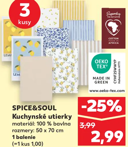 SPICE&SOUL kuchynské utierky bavlnené