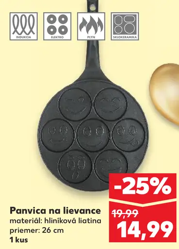 Panvica na lievance liatinová