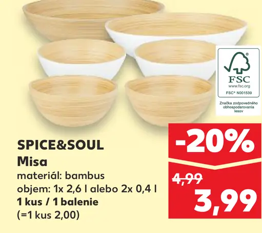 SPICE&SOUL misa bambusová