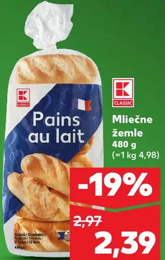Pains au lait mliečne žemle