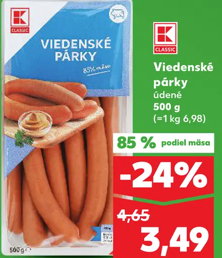 Viedenské párky údené