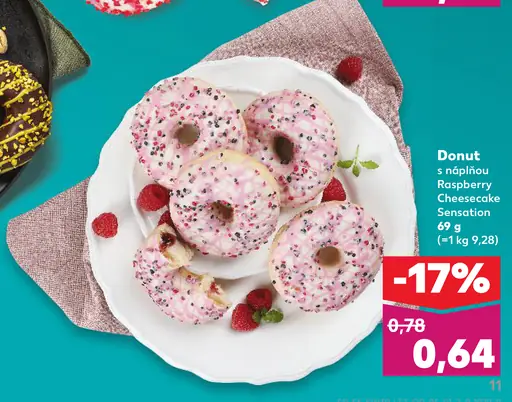 Donut s náplňou Raspberry Cheesecake Sensation