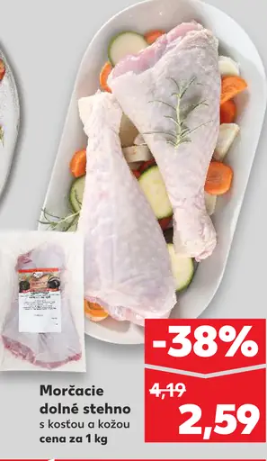 Morčacie dolné stehno s kosťou a kožou
