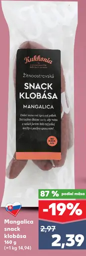 Kukkonia Mangalica snack klobása