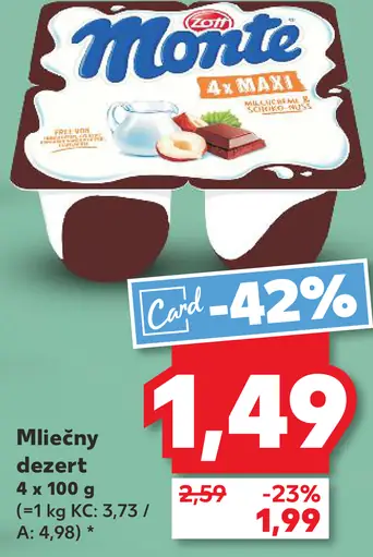 Milbona Monte Mliečny dezert