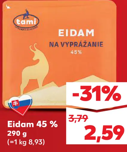 Eidam 45 % na vyprážanie