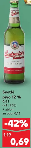 Budweiser Budvar svetlé pivo 12 %