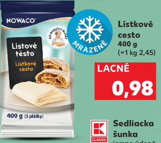 Nowaco lístkové cesto