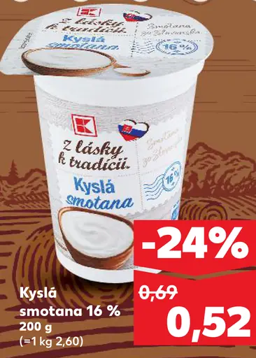 Z lásky k tradícii Kyslá smotana 16 %