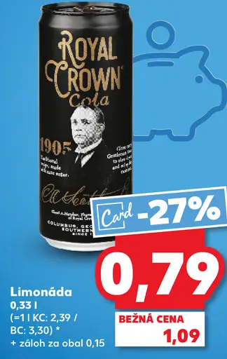 Royal Crown Cola limonáda plechovka