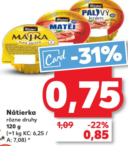 Nátierka rôzne druhy