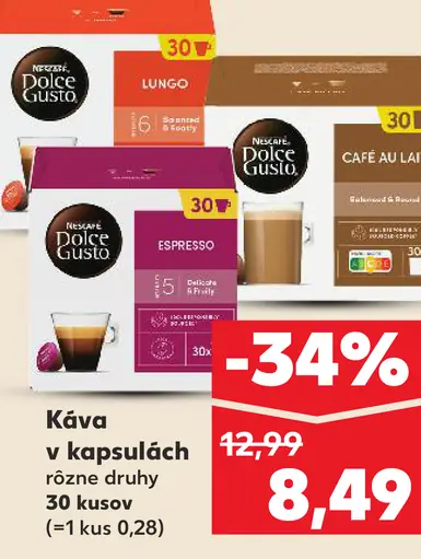 Nescafé Dolce Gusto káva v kapsulách