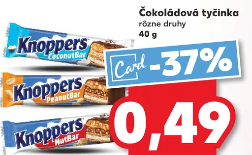 Knoppers čokoládová tyčinka