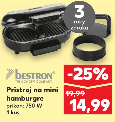 Bestron Prístroj na mini hamburgery