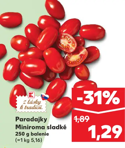 Paradajky Miniroma sladké