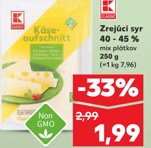 K Classic Zrejúci syr 40 - 45 %
