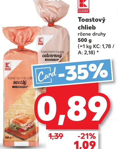 K-Classic Toastový chlieb