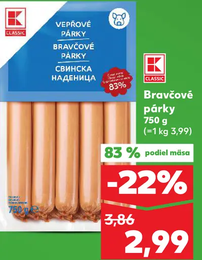K-Classic Bravčové párky