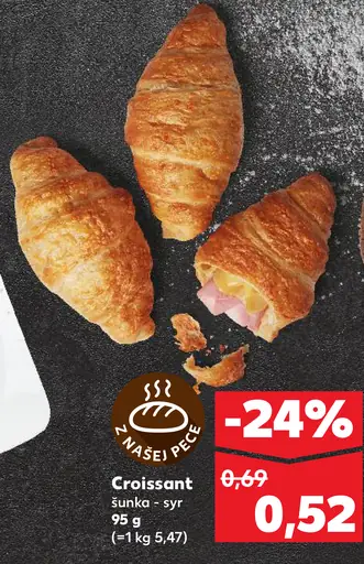 Croissant šunka - syr