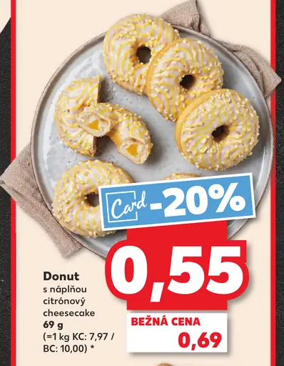 Donut s náplňou citrónový cheesecake