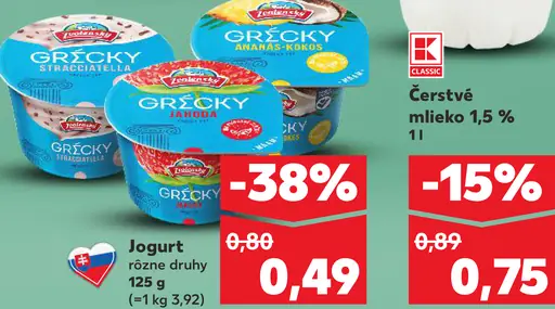 K-Classic Polotučné mlieko 1,5 %