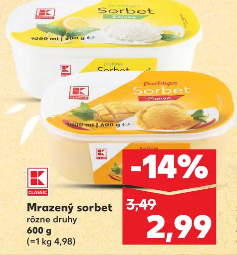 K Classic Mrazený sorbet