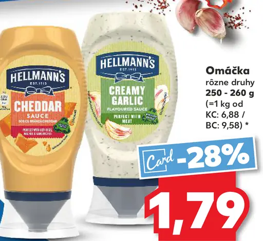 Hellmann's omáčka rôzne druhy