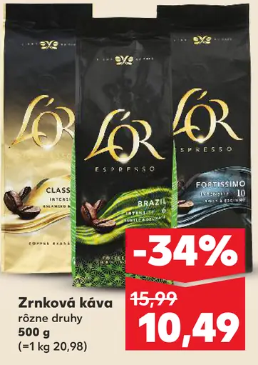 L'OR zrnková káva