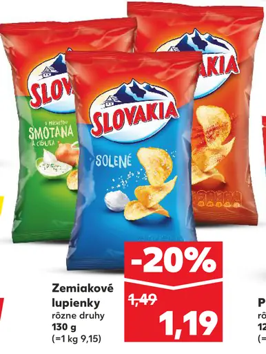 Slovakia zemiakové lupienky solené