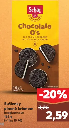 Schär Chocolate O's sušienky plnené krémom
