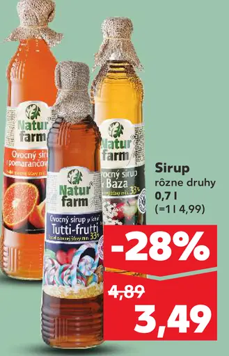 Natur Farm Ovocný sirup príchuť baza