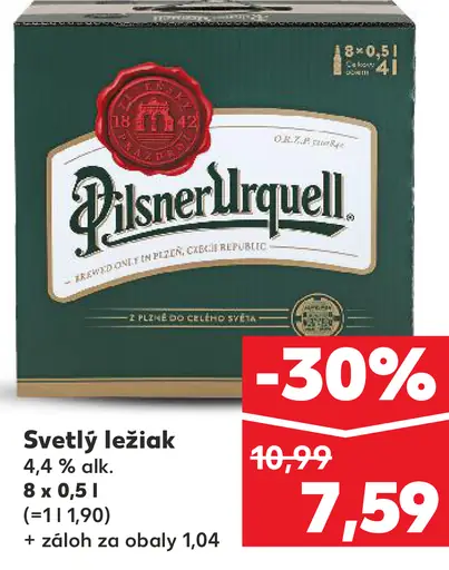 Pilsner Urquell Pivo ležiak svetlý