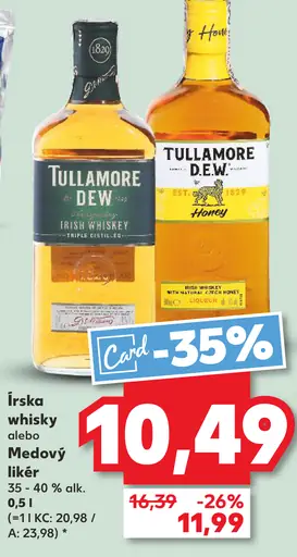 Tullamore Dew Írska whisky alebo Medový likér
