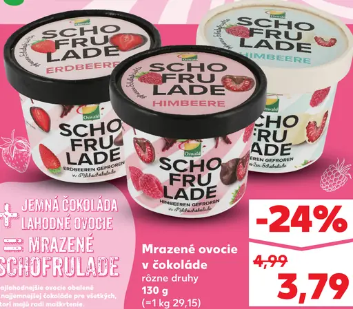 Oswald Schofrulade Mrazené ovocie v čokoláde