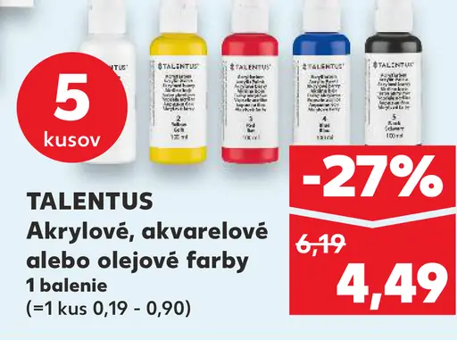 Talentus Akrylové, akvarelové alebo olejové farby