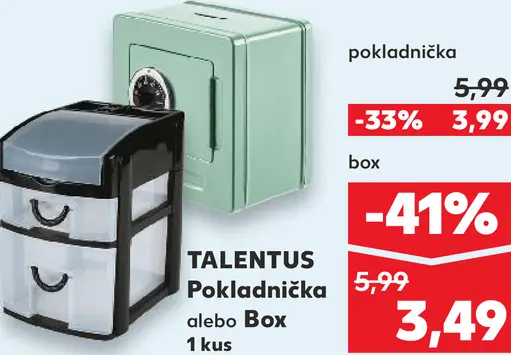 TALENTUS Pokladnička alebo Box